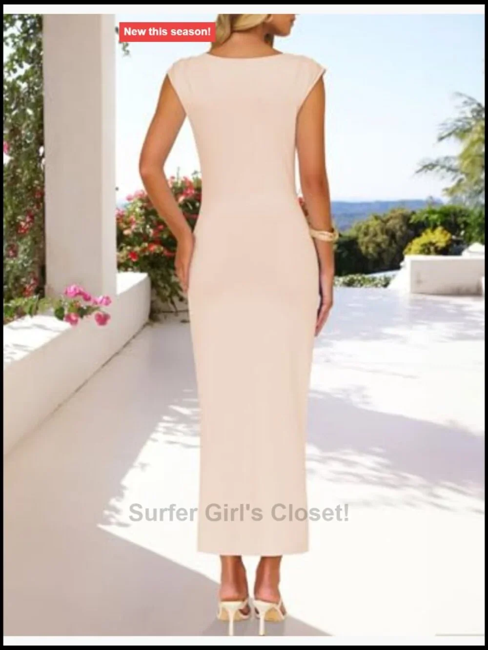 Women's Cap Sleeve Mock Neck Bodycon Midi Dress - Fitted Elegant Party Wear